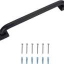 Bathroom SafetyGrab Bars for Elderly Seniors,Anti-Slip Shower Handles Toilet Grab Bars,High Weight Capacity,Wall Mounted Grab Bars for Bathtub Shower,Black Grab Bars (Black Knurled, 18-inch Grab Bar)