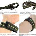 French Troops Paratrooper Watchband,Military Elastic Nylon Watch Strap with Hook-and-Loop for Men Women Silver & Black Buckle 18/20/22mm (Gray white-Silvery)