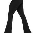 Sunzel Flare Leggings, Crossover Yoga Pants with Tummy Control, High Waisted and Wide Leg, No Front Seam Black XXL 28" Inseam