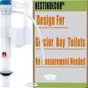 Toilet Flusher Replacement Kit for Glacier Bay  Glacier Bay Toilet Parts,Toilet Repair Kit Inside Tank,Adjustable Fill Valve Replacement Kit for Flapper Toilets