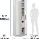 Sauder HomePlus Storage Cabinet/ Pantry cabinets, Soft White finish, L: 23.31" x W: 17.01" x H: 70.91"