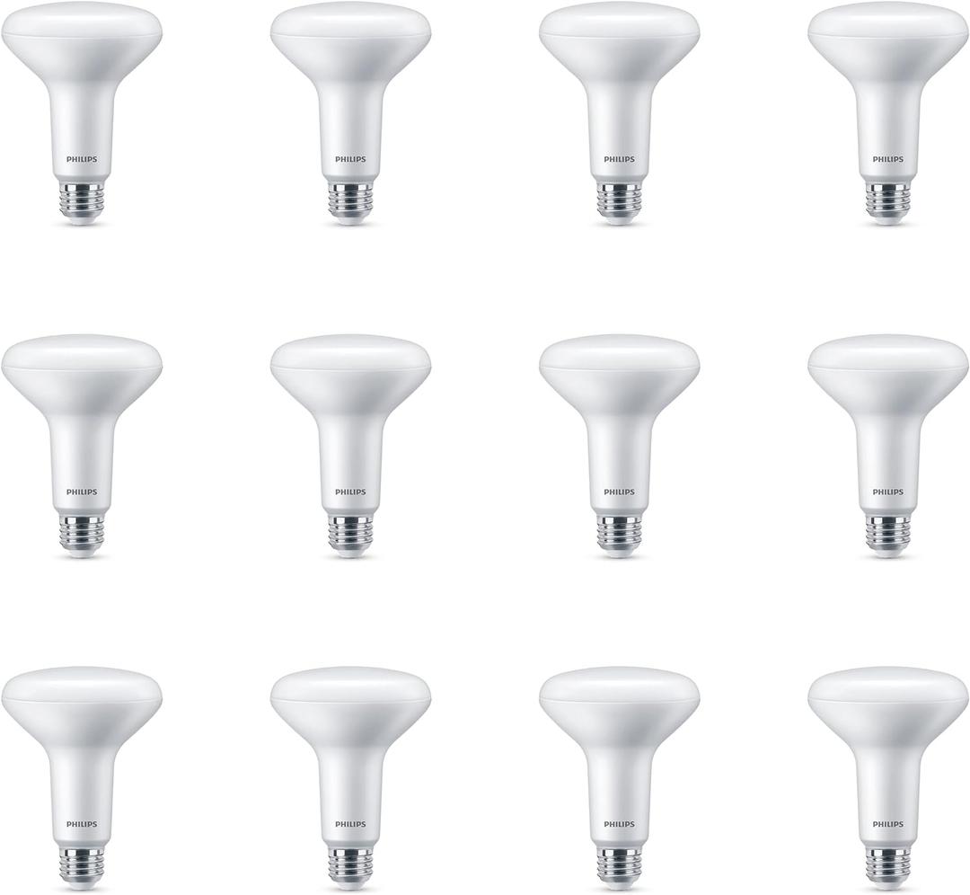 Philips LED Flicker-Free Frosted Dimmable BR30 Light Bulb - EyeComfort Technology - 650 Lumen - Soft White (2700K) - 7.2W=65W - E26 Base - Basic LED Old Version - Indoor - 12-Pack