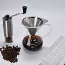 LHS Manual Coffee Grinder with Ceramic Conical Burr Stainless Steel Hand Crank Mill for Drip Coffee, Espresso, French Press, Turkish Brew