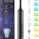 Rechargeable Tooth Polisher with 5 Brush Heads 9 Polish Pastes 4 Speed Modes IPX6 Teeth Cleaning Kit LED Light Dental Cleaning Kit for Home Use Polishing and Whitening of Tooth