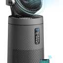 AROEVE Air Purifiers Fan for Home Large Room With 2-In-1 Air Circulator Fan System And Smart WIFI Cover 1980 Sq.Ft Oscillating Air Purifier With Washable Filter For Indoor Whole Home, MK08W-Space Gray (Black)