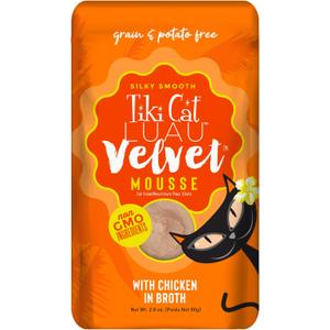 Tiki Cat Luau Velvet Mousse, Chicken in Broth, Complete Nutrition for Balanced Diet, Wet Cat Food For All Life Stages, 2.8 oz. 
Pouch (Pack of 12) 11/20/2026