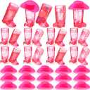 Sieral 32 Pcs Mini Cowboy Boot Glasses Plastic Cowgirl Party Supplies Western Plastic Mugs for Cowboy Cowgirl Decorations Bachelorette Party Supplies Pink Boot Cups (Rose Red)