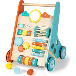 BAUTIA Wooden Baby Walker, Montessori Walker for Babies 6-12 Months, Push Walking Toys for 1 Year Old Learning to Walk