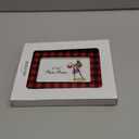 Christmas Plaid Ceramic Photo Frame Buffalo Decorations Holiday Gifts Vertically or Horizontally Size 4x6 Suitable for Christmas Gift Desktop Use (Red and Black Plaid)