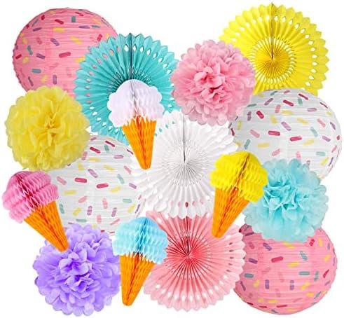 zilue Donut Party Decorations, Two Sweet Birthday Party Supplies Hanging Donut Paper Lanterns Party Fans Pom Poms Flowers for Baby Shower Sweet One Birthday Party Ice Cream Party Decorations zilue Donut Party Decorations, Two Sweet Birthday Party Supplies Hanging Donut Paper Lanterns Party Fans Pom Poms Flowers for Baby Shower Sweet One Birthday Party Ice Cream Party Decorations