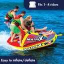 Wow Sports Matrix Towable Inflatable Deck Tube - Boating Accessory for 1 2 3 or 4 People - Holds 680 lbs - Perfect for Kids & Adults