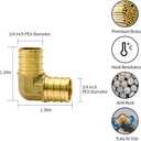 15pcs 3/4" PEX Fittings, Elbow TEE Straight Couplings Set, PEX Brass Crimp Fitting Combo with Tees, Elbows, Straights