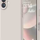 LOVE 3000 Designed for iPhone 16 Case, Premium Silicone with [Soft Anti-Scratch Microfiber Lining] Shockproof Protective Phone Case for Men Women Girls 6.1", Stone