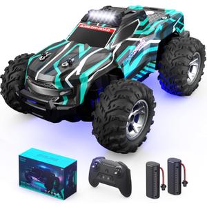 Remote Control Car for Boys, 1:16 Scale All Terrain RC Cars,High Speed 25Km/h Fast Car with Colorful Led Light and Spray RC Truck,Toy Car Gift for 6 7 8 9-14 Year Old Boys Green