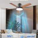 AKOFUN Ceiling Fans with Lights and Remote, Low Profile Ceiling Fan with Light, 6 Speed, Dimmable, DC Motor, Quiet, Timer, Modern LED Ceiling Fan for Bedroom Living Room 44 inch, Black