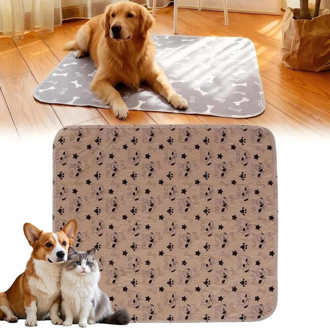 Pee Pads with Pheromones, Elite Pads for Cats, Washable Pee Pads for Dogs, Leak-Proof & Anti-Slip Pet Training Pad for Home & Travel(Brown-B, S: 11.8" 11.8")