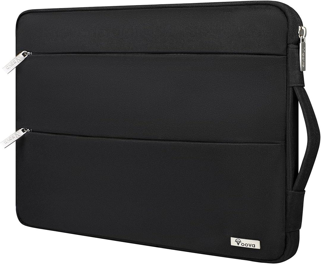 Voova 14 15 Inch Laptop Sleeve Case, Waterproof Computer Bag Cover Compatible with MacBook Air 15 M2/M3/M4 2022-2025, MacBook Pro 15, Hp chromebook 14, 14-15 Dell Lenovo Acer Asus, Black