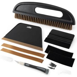 Gomake Wallpaper Smoothing Tool Wallpaper Brush Tools Kit with Felt Squeegee Craft Precision Knife for Paper Peel and Stick Wallpaper Car Wrap Vinyl Window Tint Film Wallpaper Adhesive (Kit 02)