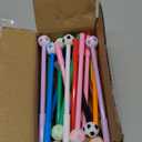 LiYiQ 25 Pcs Soccer Party Favor Cartoon Cute Fun Pens for Kids Kawaii Soccer Shape Gel Black Ink Pen Cute Soccer Pens for School Office Home Student Kids Present