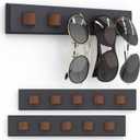Durmmur 3 Pack Sunglass Organizer, Wall Mounted Sunglasses Organizer, Wooden Glasses Holder Sunglass Holder, Sunglasses Rack for Hanging Your Multiple Eyeglasses, for Wall, Home Decor(Dark Grey)