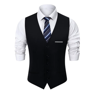 Mens Suit Vest, Business Formal Dress Vest for Men Solid Slim Fit Waistcoat, XL
