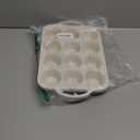 2 Pcs Silicone Muffin Pan for Baking with Metal Frame, Nonstick 12 Cup Regular Size Cupcake Pan, Silicone Muffin Tray for Egg Bites (Cream)