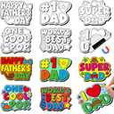 QOUBAI 36 Set Father's Day Crafts for Kids Bulk Happy Fathers Day Magnets Color Your Own Crafts Best Dad DIY Craft Gifts for Classroom School Home Activities Project Game, 4.76 x 3.58 inches