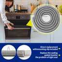 Upgraded 00491569 Range Oven Door Seal Gasket (29 Mounting Clips) Compatible with Bosch Thermador etc Ovens, Replaceable 1052639 AP3689443 PS8722513 EAP8722513 etc Model, OEM