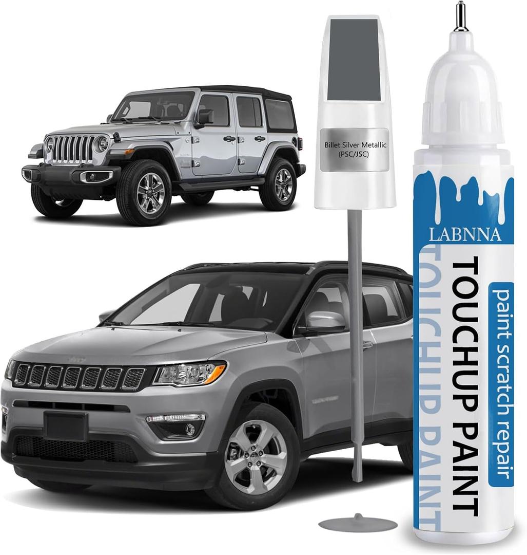 Billet Silver(PSC/JSC) Touch Up Paint for Jeep-Exact Match 2 in 1 touchup Paint Pen for Chips and Nicks Repair Car Paint Scratch Repair Kit (EXP 08/25/32)