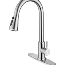 Qomolangma Kitchen Faucet with Pull Down Sprayer, Single Level Stainless Steel Kitchen Sink Faucets, Single Handle High Arc Brushed Nickel Pull Out Kitchen Faucet