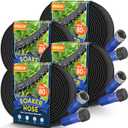 200FT Thickened Flat Soaker Hose, Heavy Duty Double Layer Watering Hoses, Save 80% Water, Flexible Leakproof, Drip Irrigation Tubing for Garden Beds and Lawns (50 FT x 4Pack)