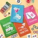 Newwiee 4 Pcs Mahjong Cocktail Dish Towels Gifts for Women 16 x 24 Inches Funny Kitchen Napkins Decorative Hand Tea Towel Mahjong Lover Gifts for Kitchen Bathroom Decor(Colorful)