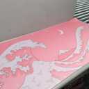 Pink Japanese Anime Gaming Mouse Pad XL Cute Kawaii Aesthetic Wave Extended Big Large Desk Mat Non-Slip Rubber Base Stitched Edge Long Keyboard Mousepad for PC Computer Laptop,31.511.8 in (X-Large, Animepink)