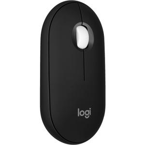 Logitech Pebble Mouse 2 M350s Slim Bluetooth Wireless Mouse, Portable, Lightweight, Customizable Button, Quiet Clicks, Easy-Switch for Windows, macOS, iPadOS, Android, Chrome OS - Black (Black)