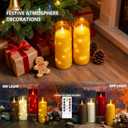 Sasigeiaa Waterproof Outdoor Candles with Timer & Remote - Battery Operated LED Candles, Realistic Flameless Plastic Pillar, Pack of 2 (4" D x 10" H, Gold) for Patio, Garden Camping Rainy Weather