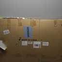 Farmhouse Coffee Table, Ellipse 47 in Wood Modern Center Accent Table, Mid Century Wooden Coffee Tables with Sturdy Base & Rounded Corners for Living Room (Rustic Brown)