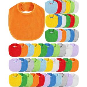 JaGely 30 Pack Baby Muslin Bandana Bibs Multicolor Solid Unisex Waterproof Feeder Adjustable Newborn Teething and Drooling