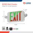 Lithonia Lighting Basics LED Exit Sign/Emergency Light Combo, Red/Green Switchable Exit Sign and Emergency Lights for Business, 2-Head Fixture, Round Lights, Remote Capacity, White (ECRG HO RD M6)