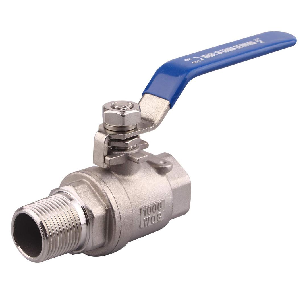 DERNORD Full Port Ball Valve 3/4 Inch - Male x Female Stainless Steel 304 Heavy Duty for Water, Oil, and Gas,1000WOG (3/4 Inch NPT)