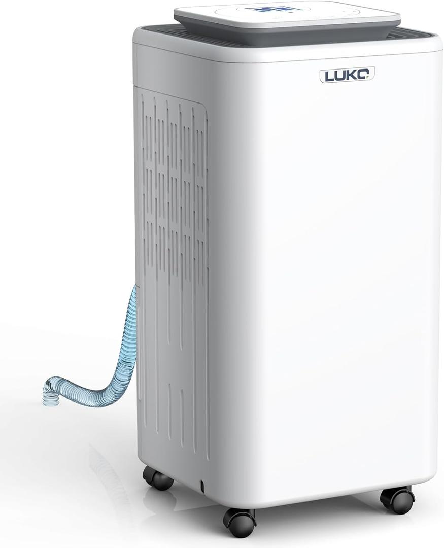 LUKO 2000 Sq. Ft Dehumidifiers for Large Room and Basements, 30 Pints Dehumidifier with Drain Hose, Auto or Manual Drainage, 0.528 Gallon Water Tank, Auto Defrost, Dry Clothes Function, 24H Timer