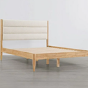 CHITA Full Size Upholstered Platform Bed Frame with Headboard Boucle Fabric Style, Oatmeal, 700 LB, 55.12 in