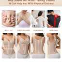 SHAPSHE Waist Trainer Corset for Women Tummy Control Sport Workout Body Shaper Vest for Women Postpartum Gym Zipper and Hooks (Beige, L)
