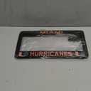 2 Piece License Plate Frame for Miami Hurricanes, 2 Holes License Plate Holder for UM,Universal Aluminum Tag Frame for License Plate for Cover Front and Rear Car Tags (Black)