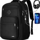 Paude Black Backpack,School Backpack for Teens Adults Laptop Bookbag for High School College Students Back Pack for Work