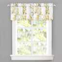 DriftAway Blossom Abstract Floral Ink Painting Lined Window Curtain Valance Rod Pocket 2 Layer 52 Inch by 14 Inch Plus 2 Inch Header Yellow