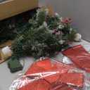 Juegoal 2 Pack 30 Inch Pre-Lit Pathway Christmas Trees, Artificial Christmas Urn Filler with 60 LED Lights, Red Berries, Pine Cones & Balls Ornaments, Battery Operated Holiday Decor for Driveway, Yard