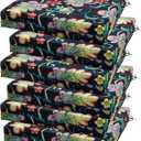 Outdoor Chair Cushions Set of 6, 18.5 x 16 Inch Patio Chair Cushions for Outdoor Furniture, Water Resistant, Non-Slip Ties (Black Floral)