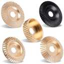 Pomsare 5PCS Angle Grinder Wood Carving Disc Set, 4 and 4 1/2 Angle Grinder Attachments with 5/8 inch Arbor, StumpGrinder Tool Grinding Wheel Shaping Disc for Wood Cutting, Cutting Wheel