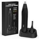 Setonia Nose Hair Trimmers for Men,Rechargeable Eyebrow Trimmer 2 in 1 Painless Multifunctional Ear and Nose Hair Trimmer with Dual Edge Blades Portable Design (Black)