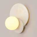 7.4" Alabaster Wall Sconce,Modern Marble Light Fixture with Glass Shade for Bathroom, Bedroom, Hallway (White, Hardwired)